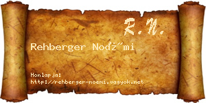 Rehberger Noémi névjegykártya